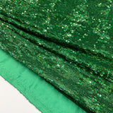 Tissu Satin Brodé, Paillettes - Vert, Etta