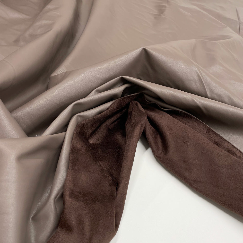 Tissu Simili Cuir Daim - Double face, Pecan