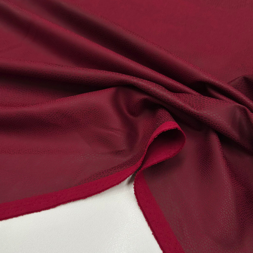 Tissu Simili Cuir Néoprène, Stretch - Rouge Animalier, Zenzero