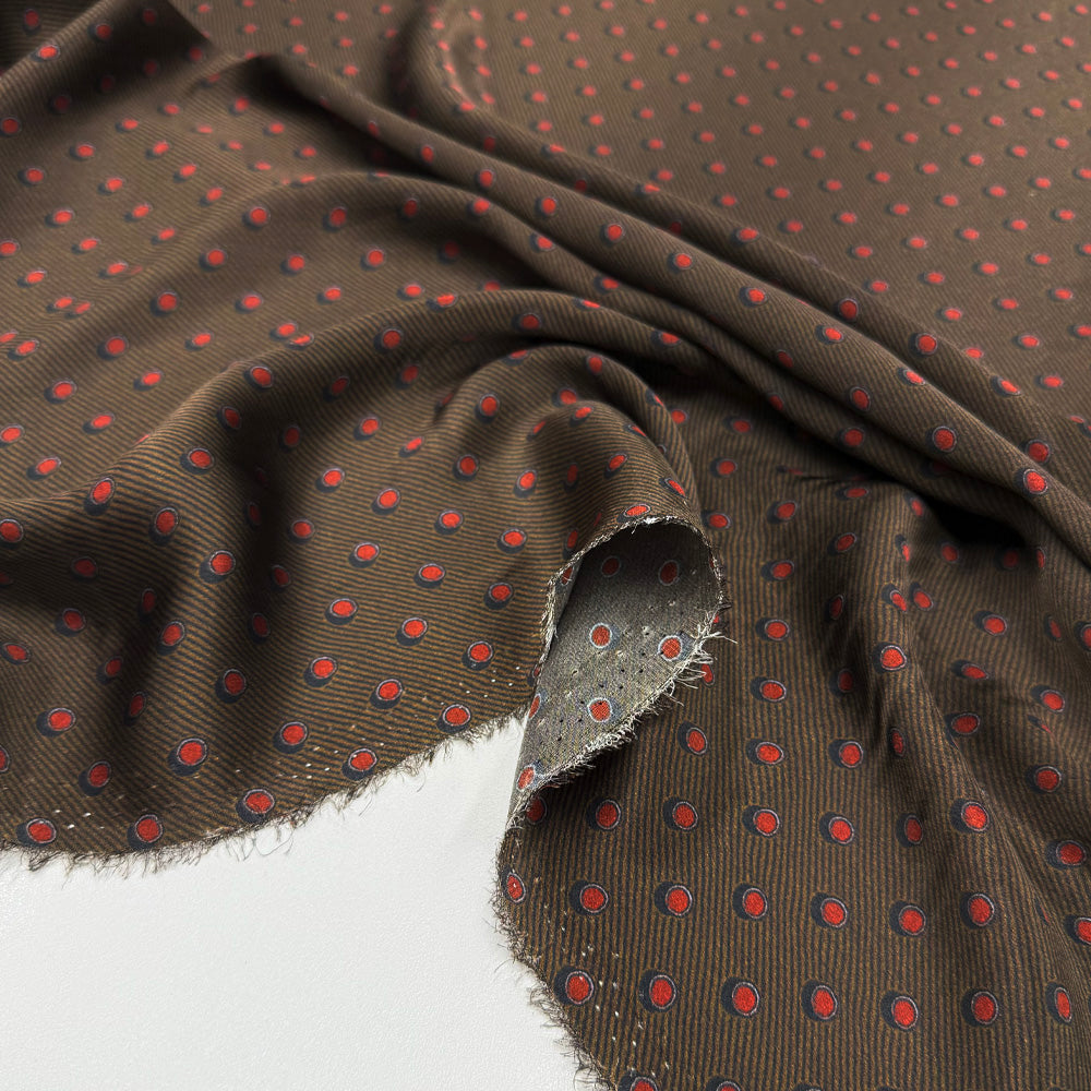 Tissu Satin, Soie - Pois, Gocciato