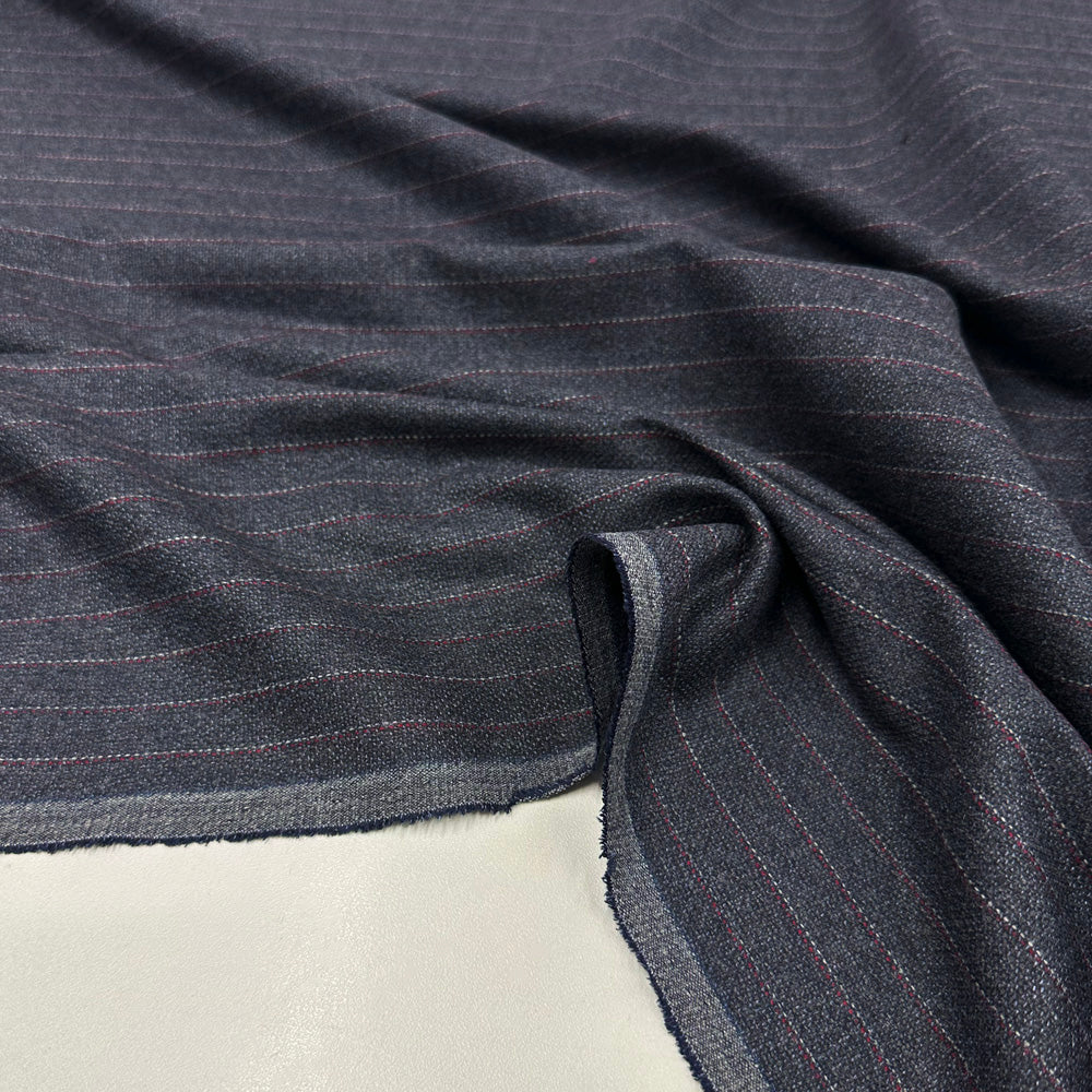 Tissu Tailleur Stretch, Laine Vierge - Rayé, Pavia