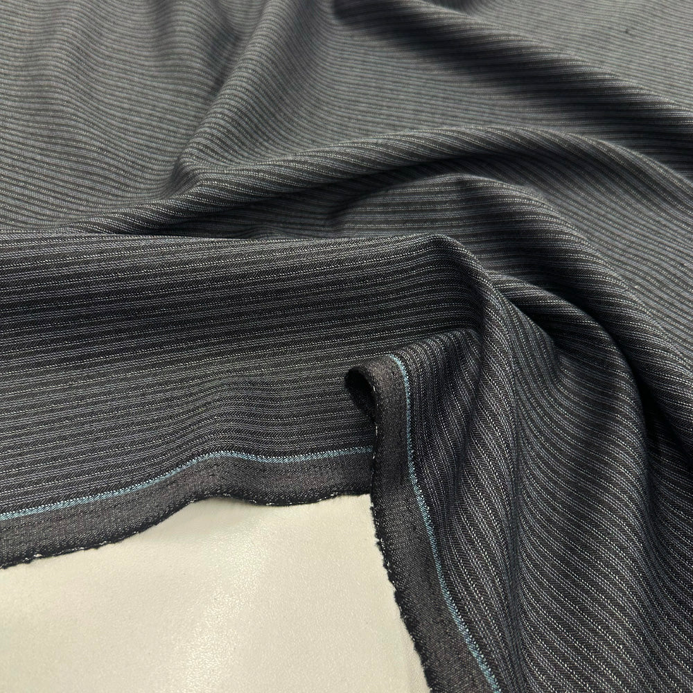 Tissu Tailleur, Laine Vierge - Rayé Gris, Raffa