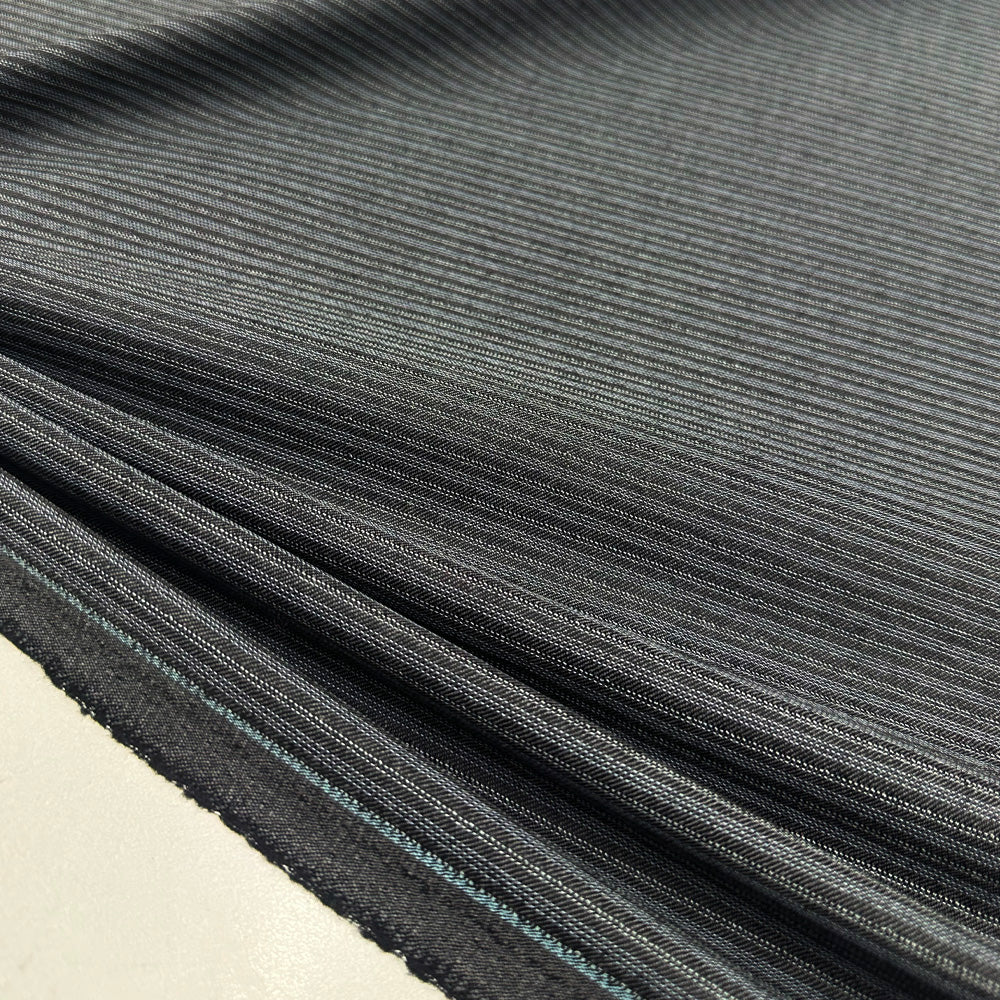 Tissu Tailleur, Laine Vierge - Rayé Gris, Raffa