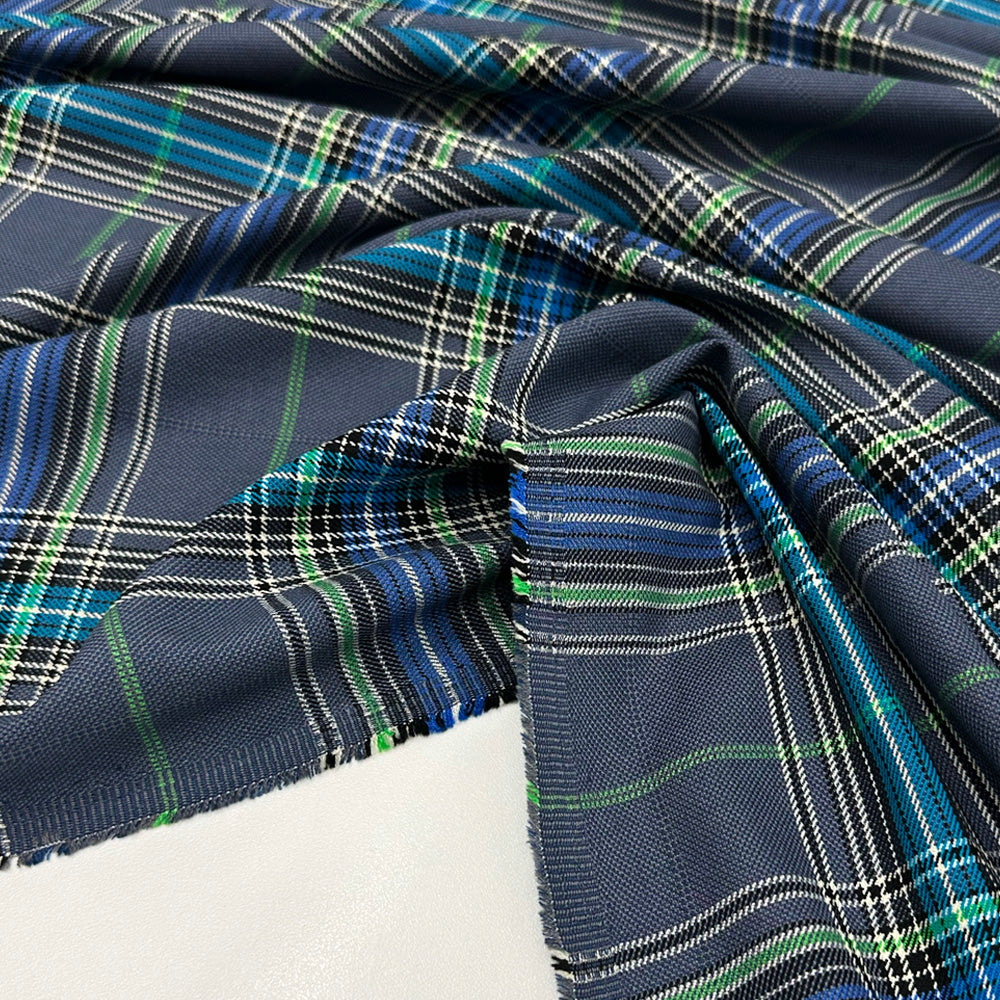 Tissu Tailleur Stretch, Viscose - Tartan, Gaspare