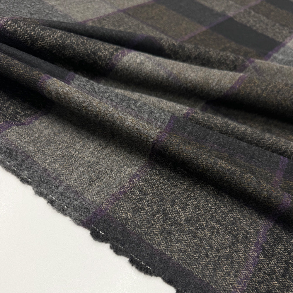 Tissu Manteau, Laine Alpaga - Tartan Chevron, Vasia