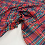 Tissu Taffetas, Polyester - Tartan Rouge, Vivenza