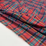 Tissu Taffetas, Polyester - Tartan Rouge, Vivenza