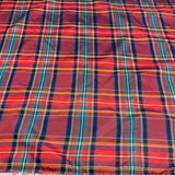 Tissu Taffetas, Polyester - Tartan Rouge, Vivenza