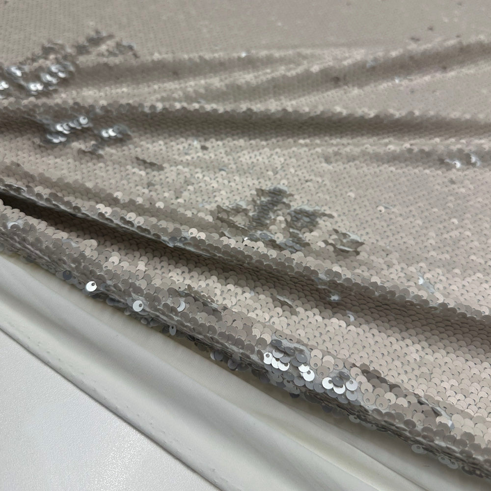 Tissu Lycra Brodé, Stretch Paillettes - Réversible, Brillio