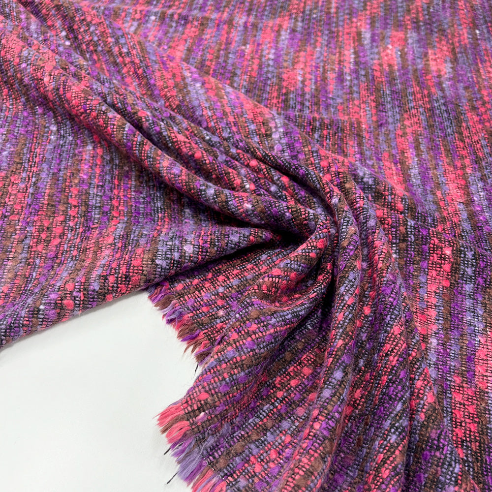 Tissu Tweed, Laine - Violet, Filomena