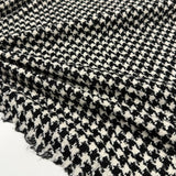 Tissu Tweed Manteau, Laine - Pied de coq Noir Blanc, Lanoro