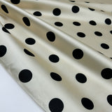 Tissu Twill, Polyester - Pois noir, Alfredo
