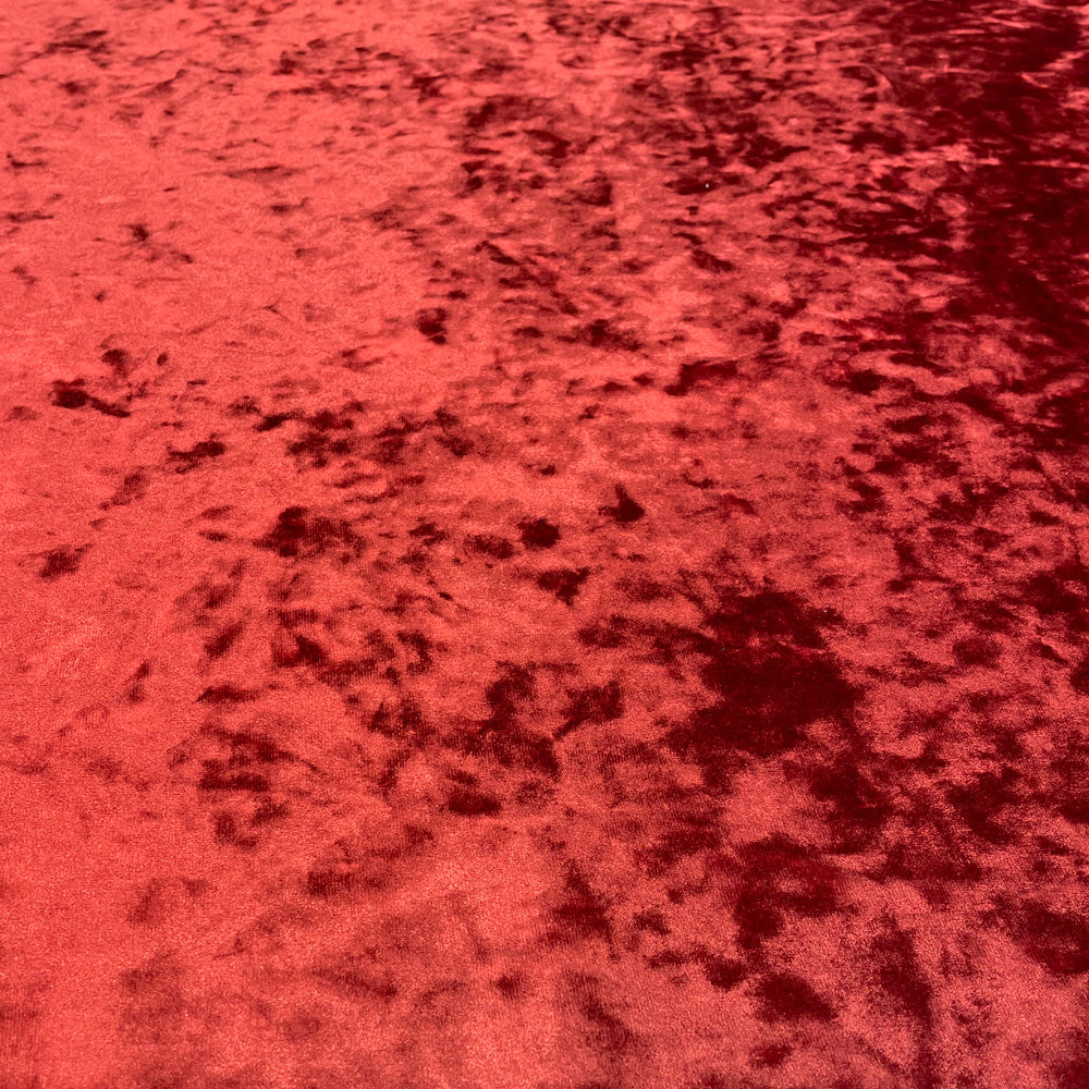 Tissu Velours Frappé Stretch - Rouge, Fuoco