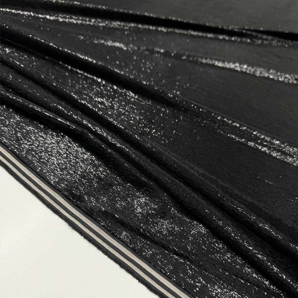 Tissu Velours Chenille - Métallisé Argent, Ornella