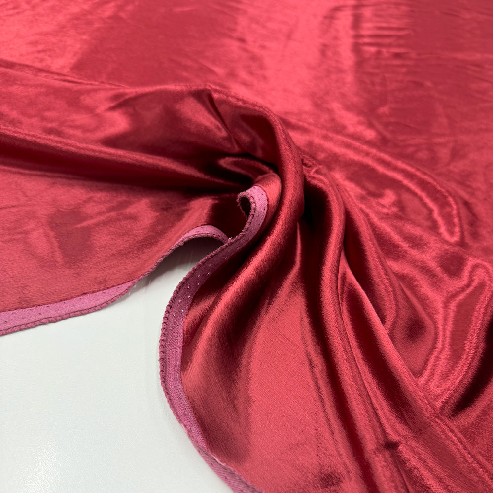 Tissu Velours Polyester Bordeaux - Largeur 150 Cm, Vendu Au Mètre, Uni, Pour Couture Ou Déco