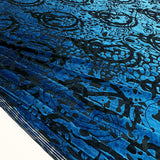 Tissu Velours Dévoré Stretch - Abstrait Bleu, Vola
