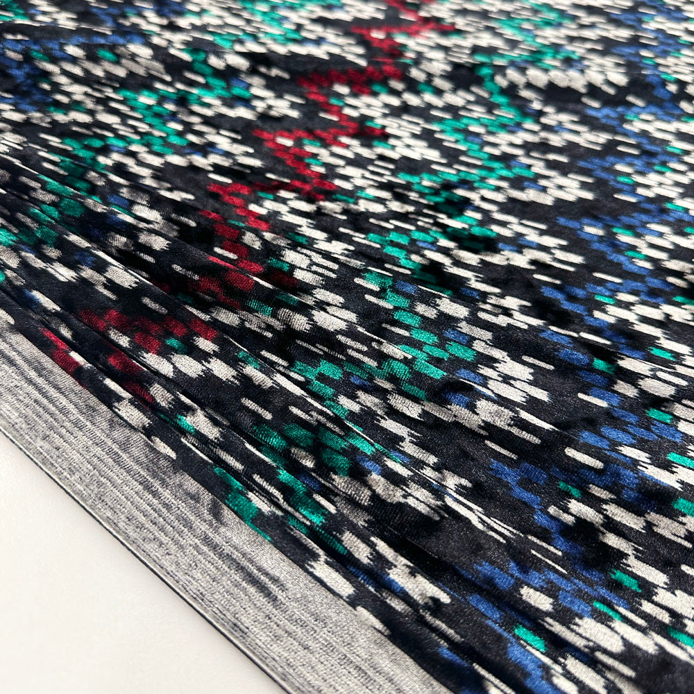 Tissu Velours Lisse Stretch - Géométrique, Lumiro