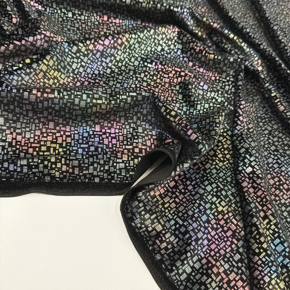 Tissu Velours Stretch - Métallisé Géométrique, Vincenta