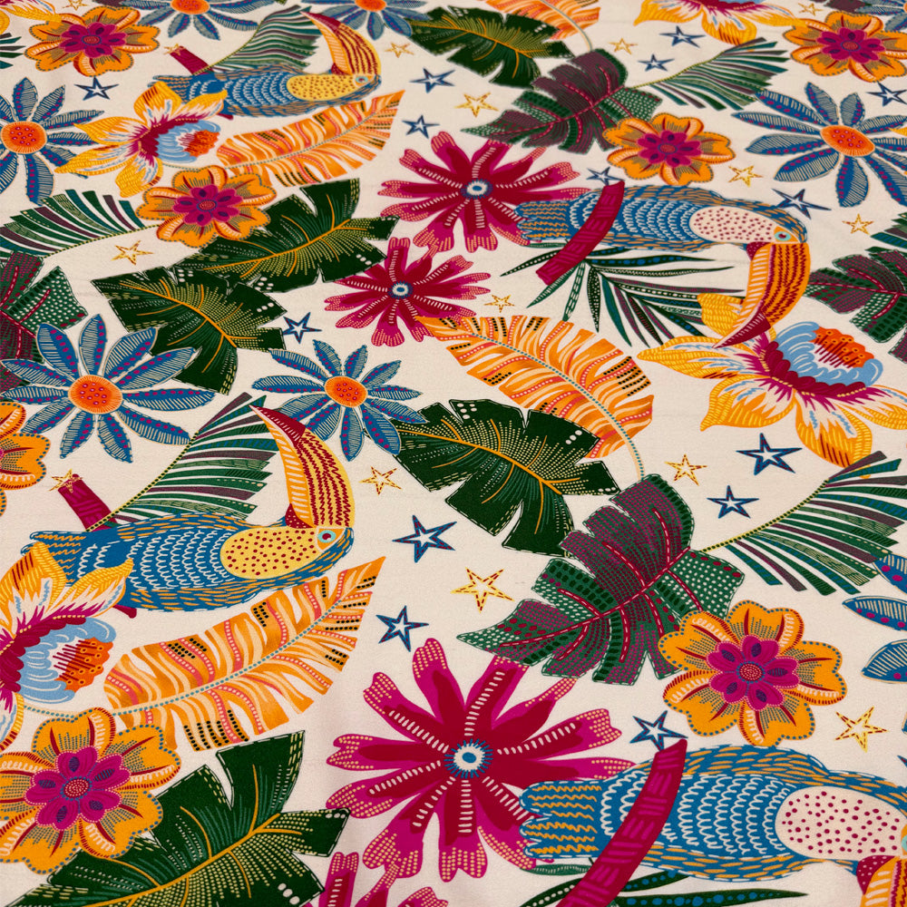 Imperfetto - Tissu Crêpe, Viscose Stretch - Tropical, Amazzonia