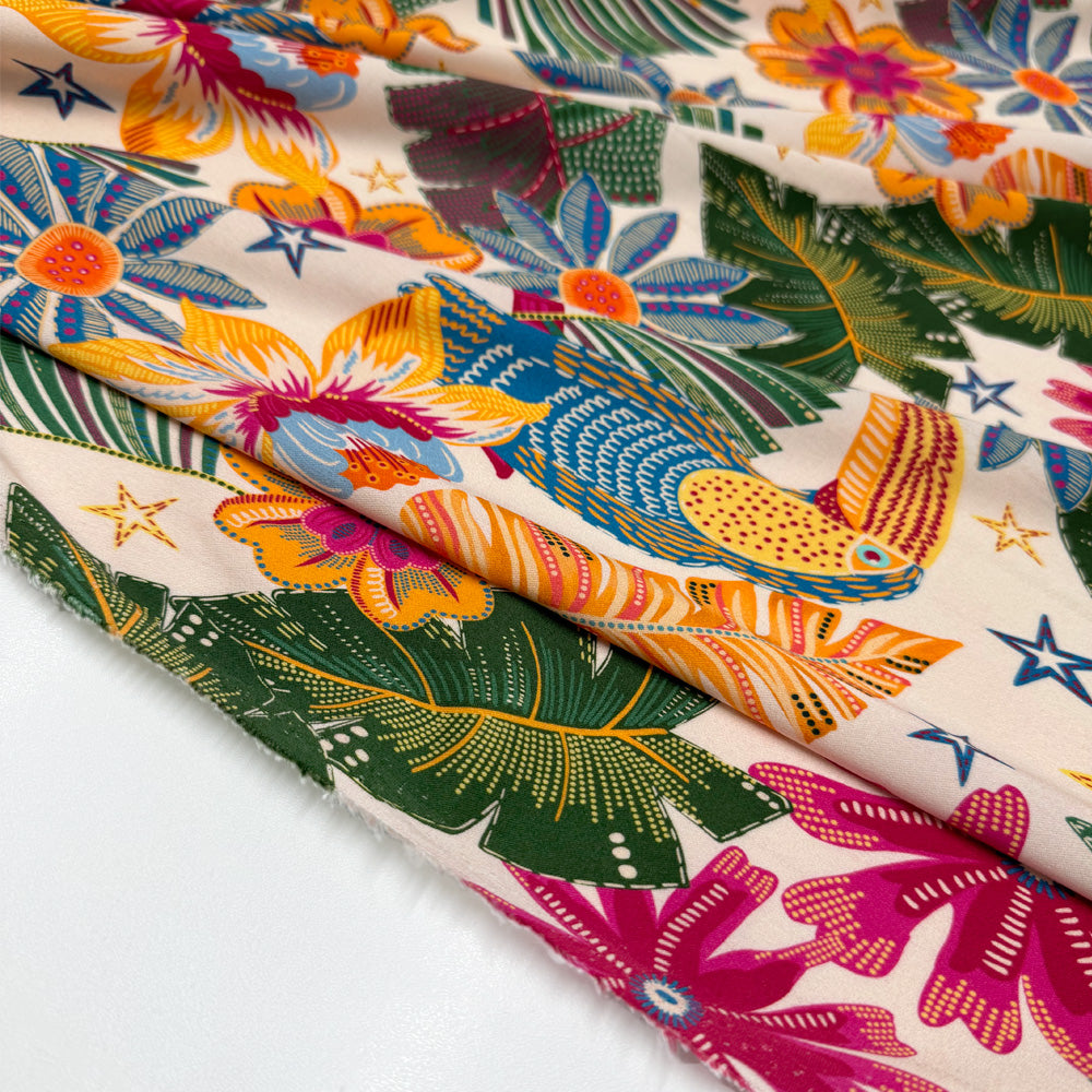 Imperfetto - Tissu Crêpe, Viscose Stretch - Tropical, Amazzonia