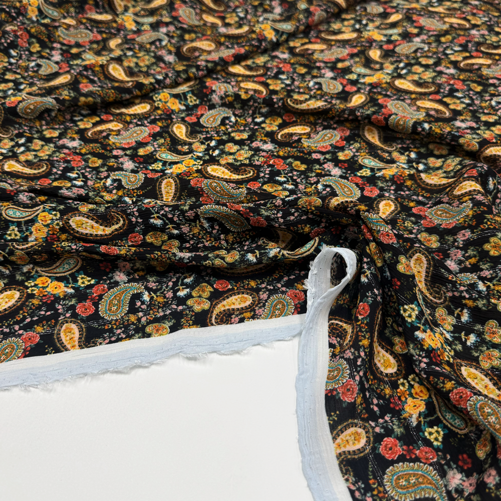 Tissu Mousseline Crinkle Viscose - Fileté, Terrina