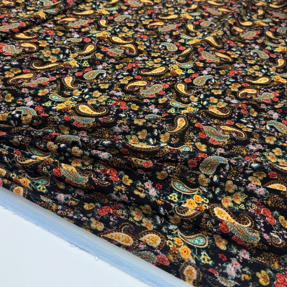 Tissu Mousseline Crinkle Viscose - Fileté, Terrina