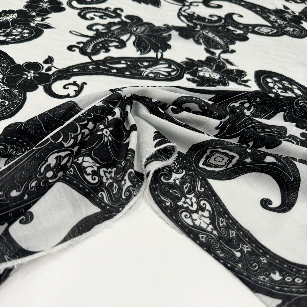 Tissu Voile, Soie Viscose - Cachemire, Elisabetta