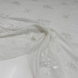 Tissu brodé, Paillettes Coton - Floral, Lumia