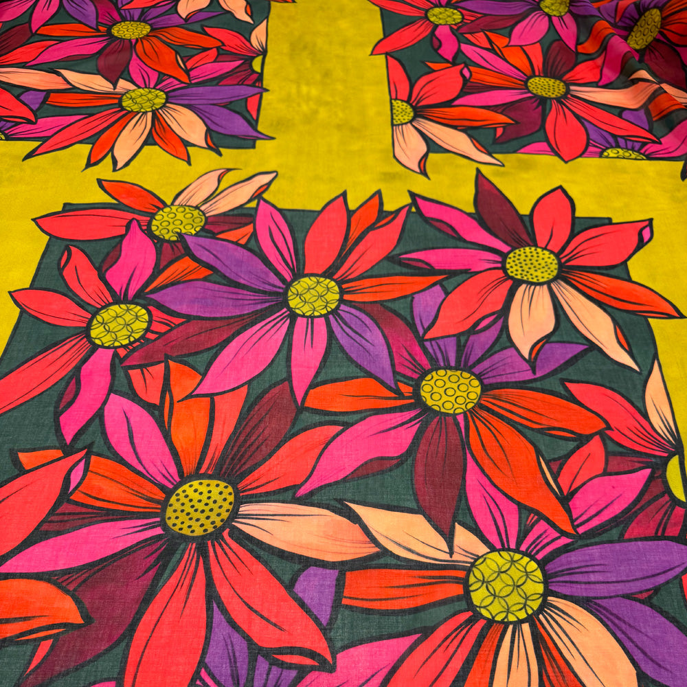 Tissu Voile, Coton - Floral, Tramonto