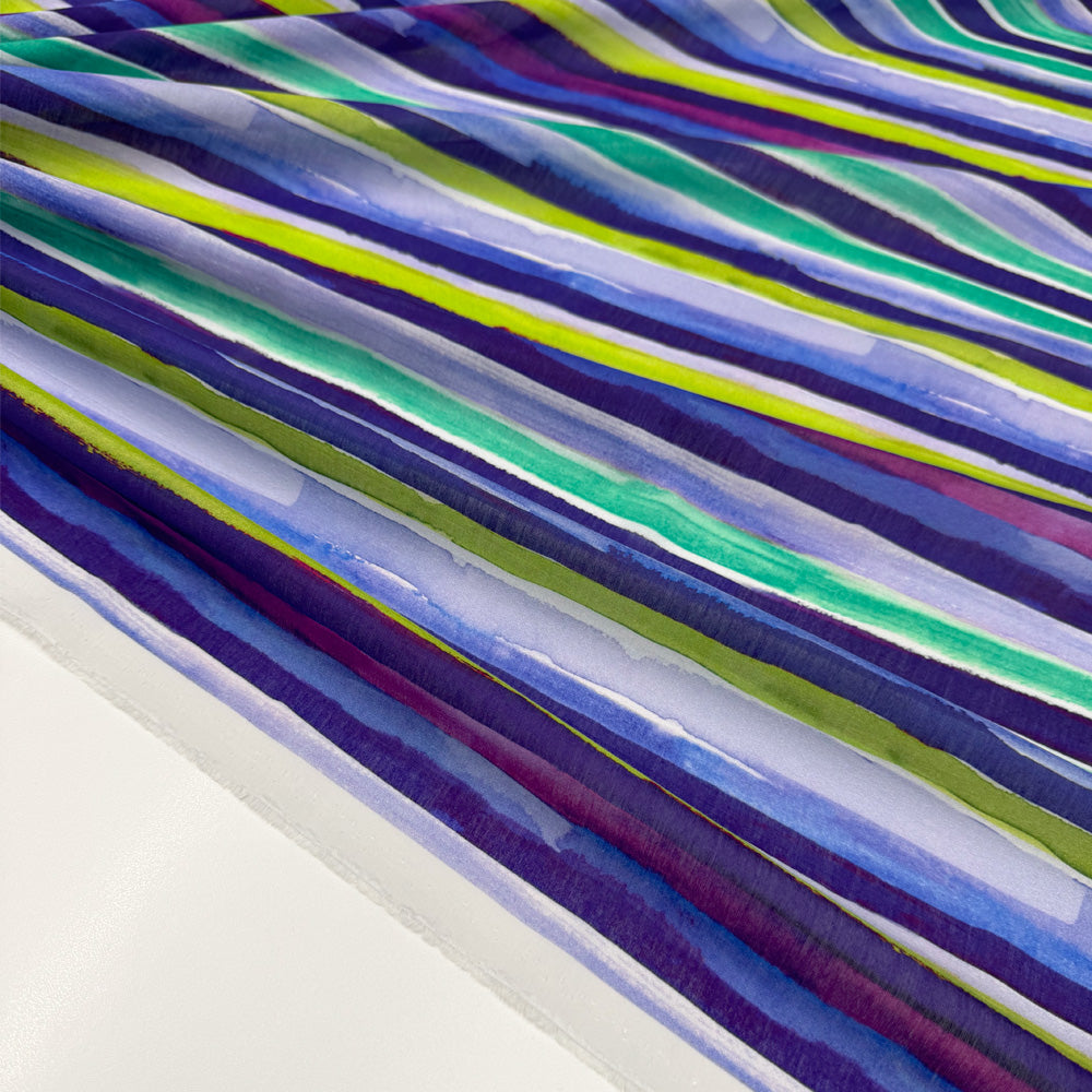 Tissu Batiste, Coton Soie - Rayé, Pistoia