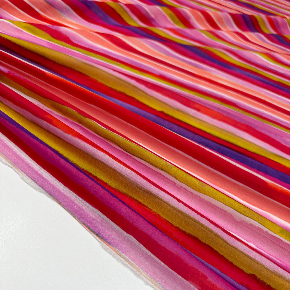 Tissu Batiste, Coton Soie - Rayé, Pistoia