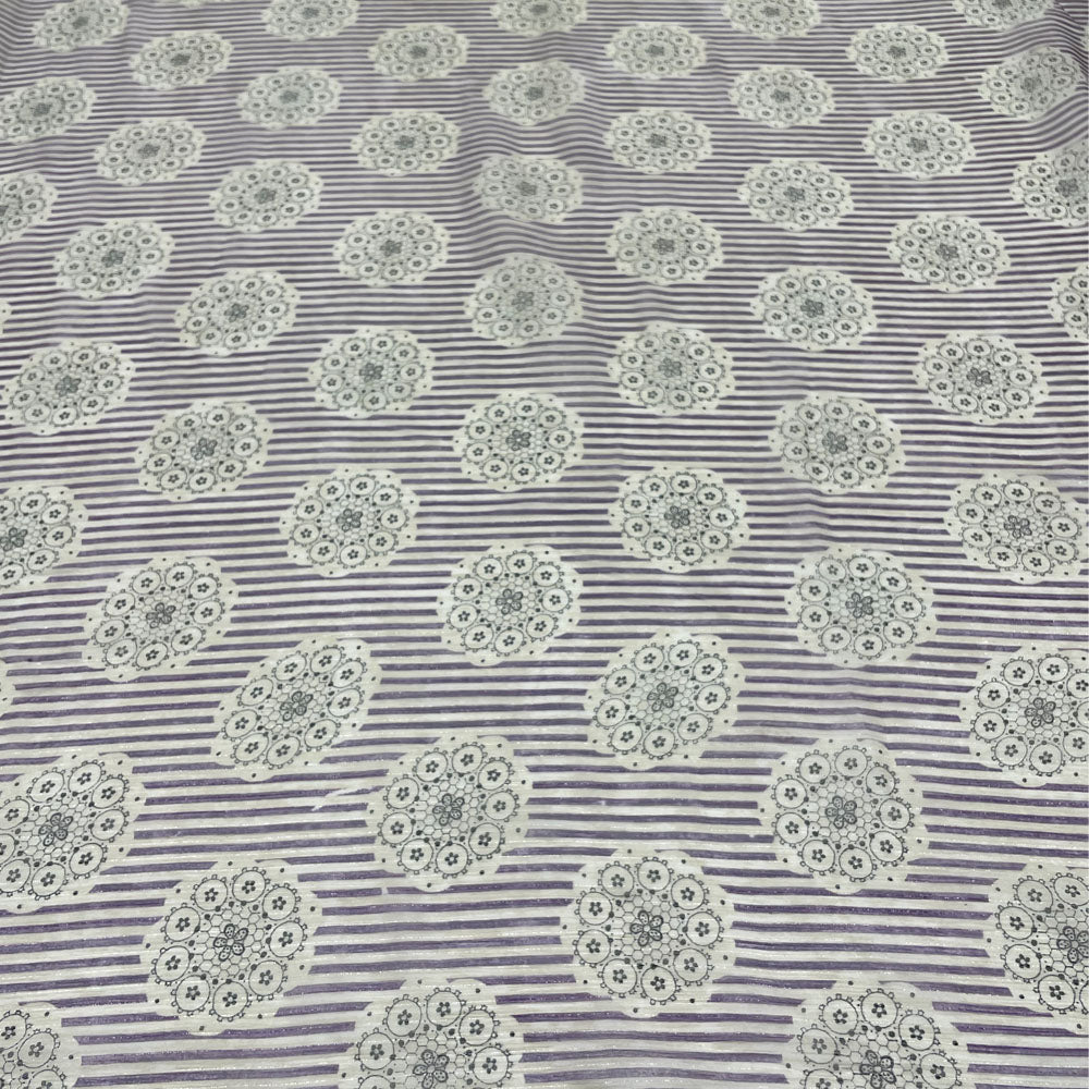 Tissu Mousseline Crinkle, Soie - Fileté Rayé, Giselle