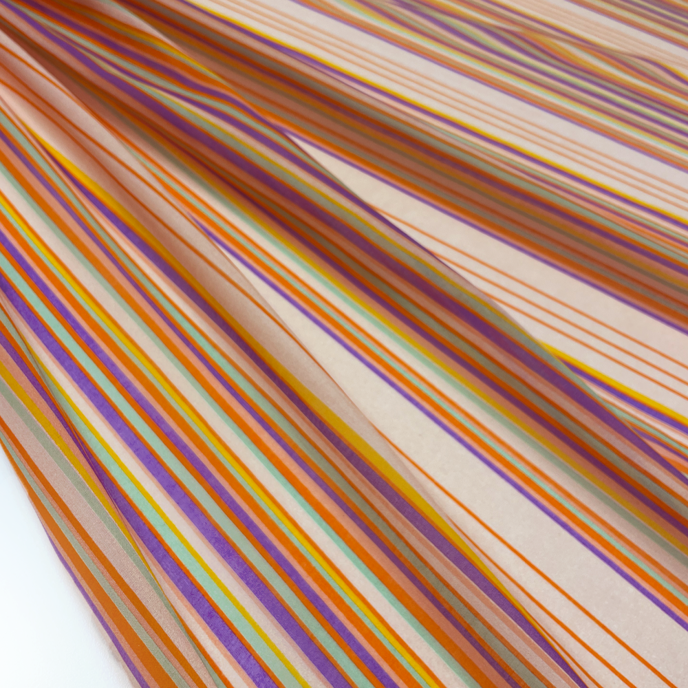 Tissu Voile, Coton - Rayé, Hidal