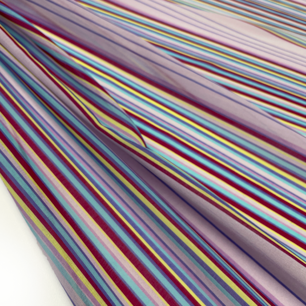 Tissu Voile, Coton - Rayé, Hidal