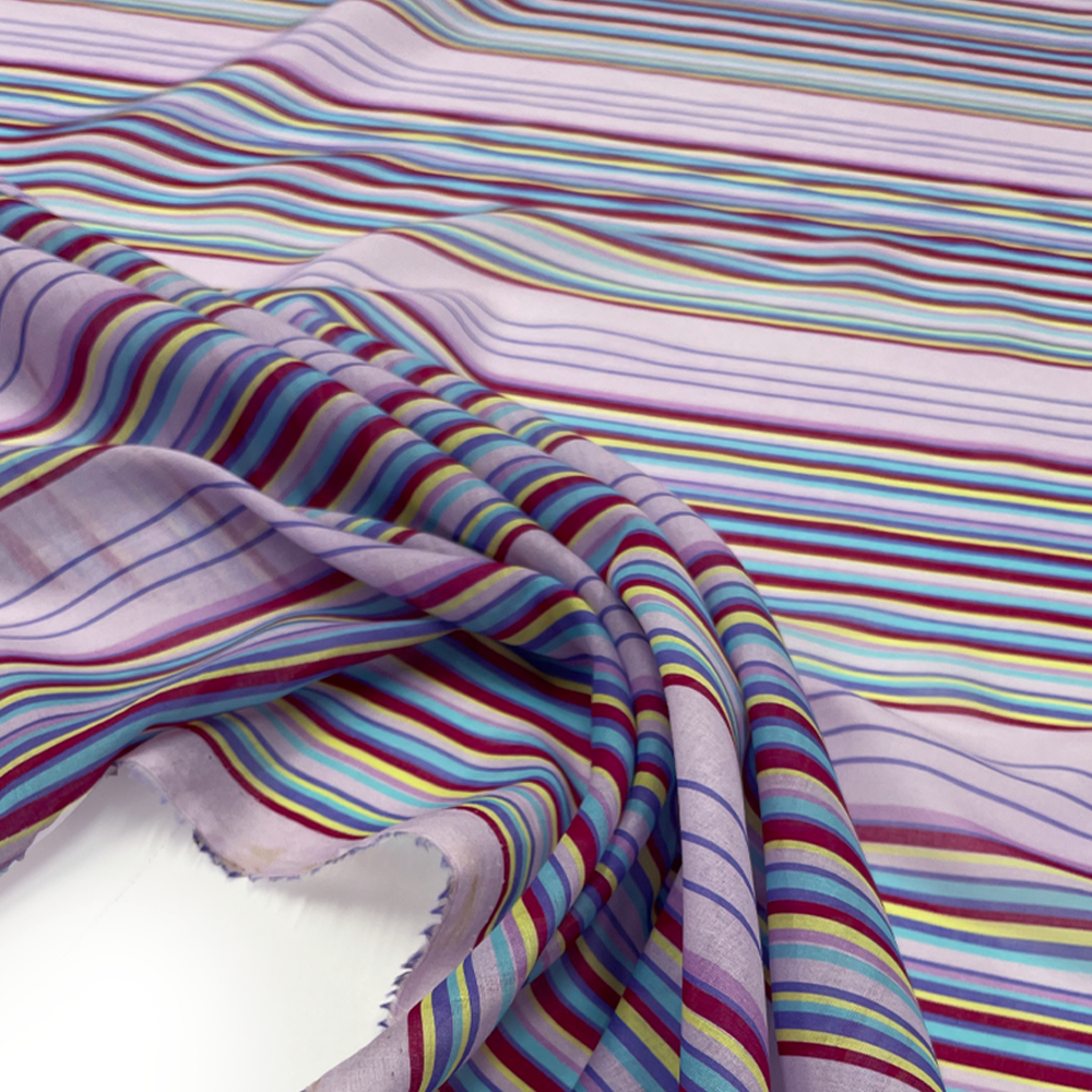 Tissu Voile, Coton - Rayé, Hidal