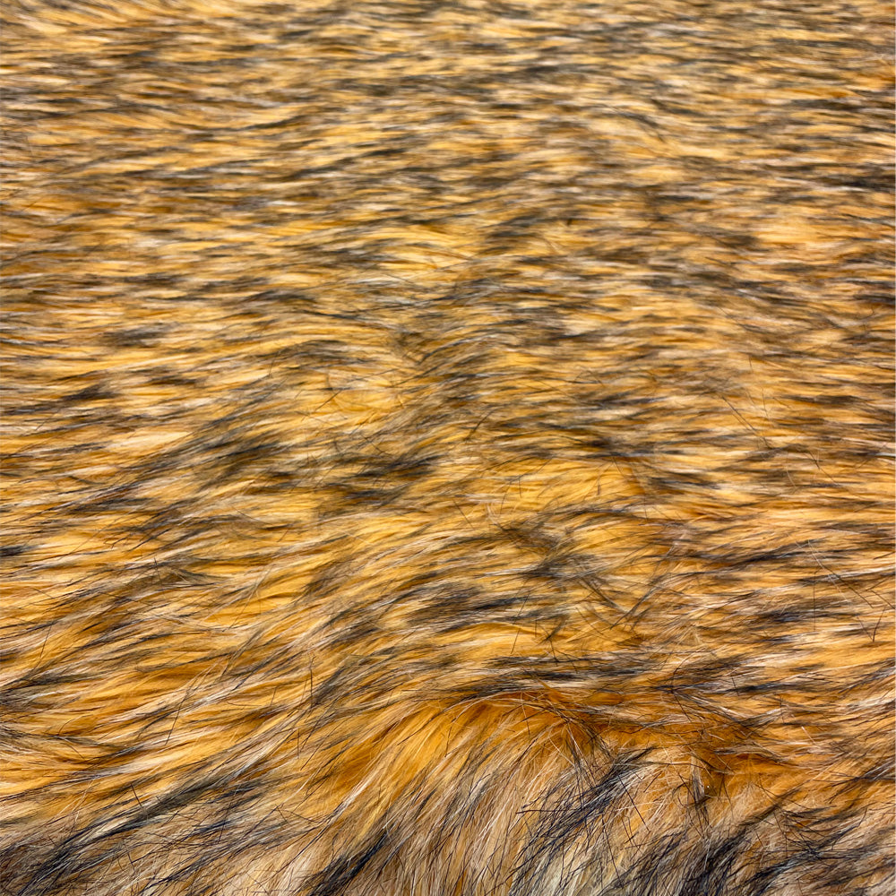 Eco-fur fabric, long hair - Moucheté roux, Rossetto