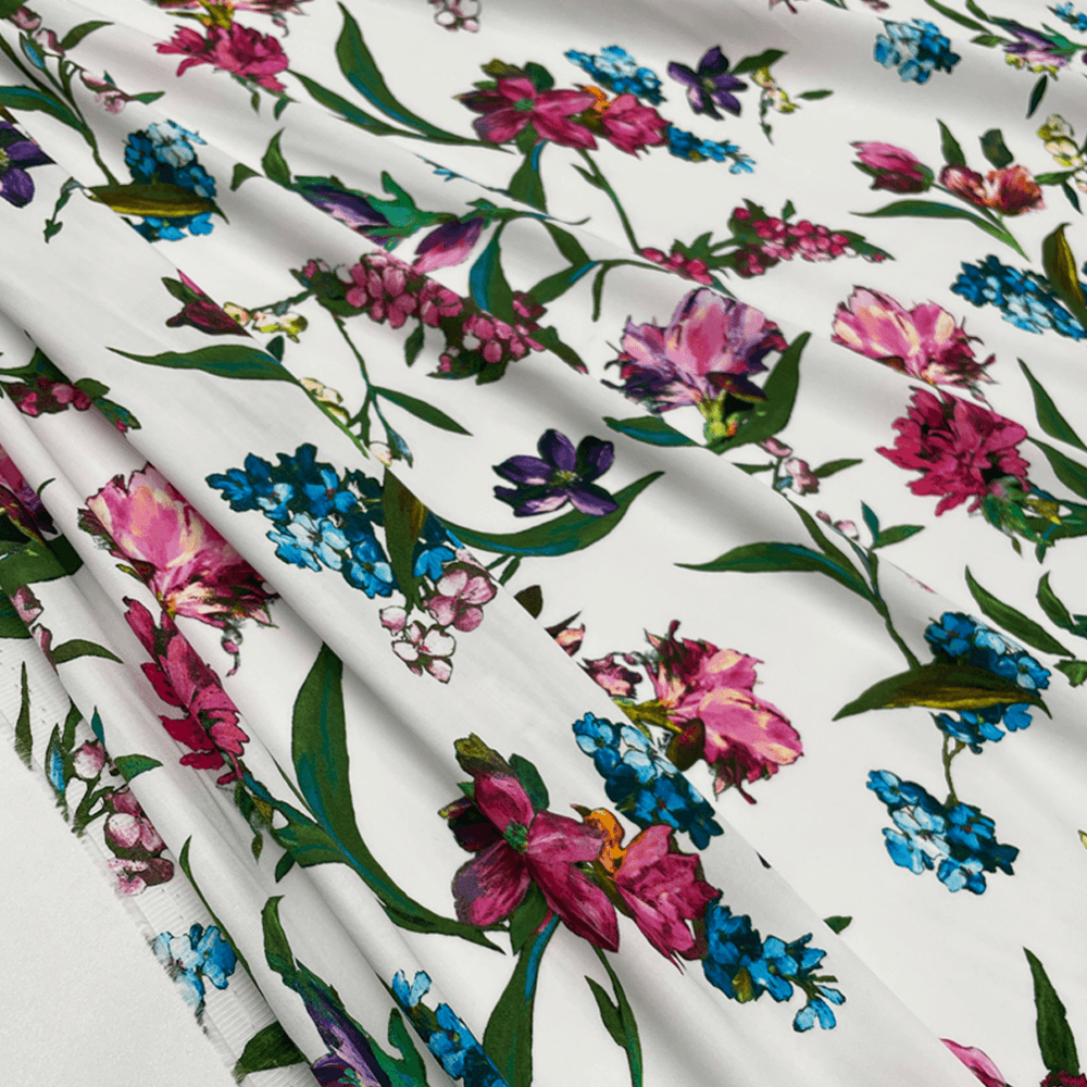 Tissu Remisé Satin, coton - Floral, Chupito