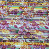 Tissu Denim Léger Stretch, coton - Floral Rayé, Danilo