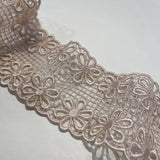 Galon Guipure, Viscose - Rose poudré, Marguerite