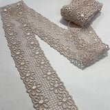 Galon Guipure, Viscose - Rose poudré, Marguerite