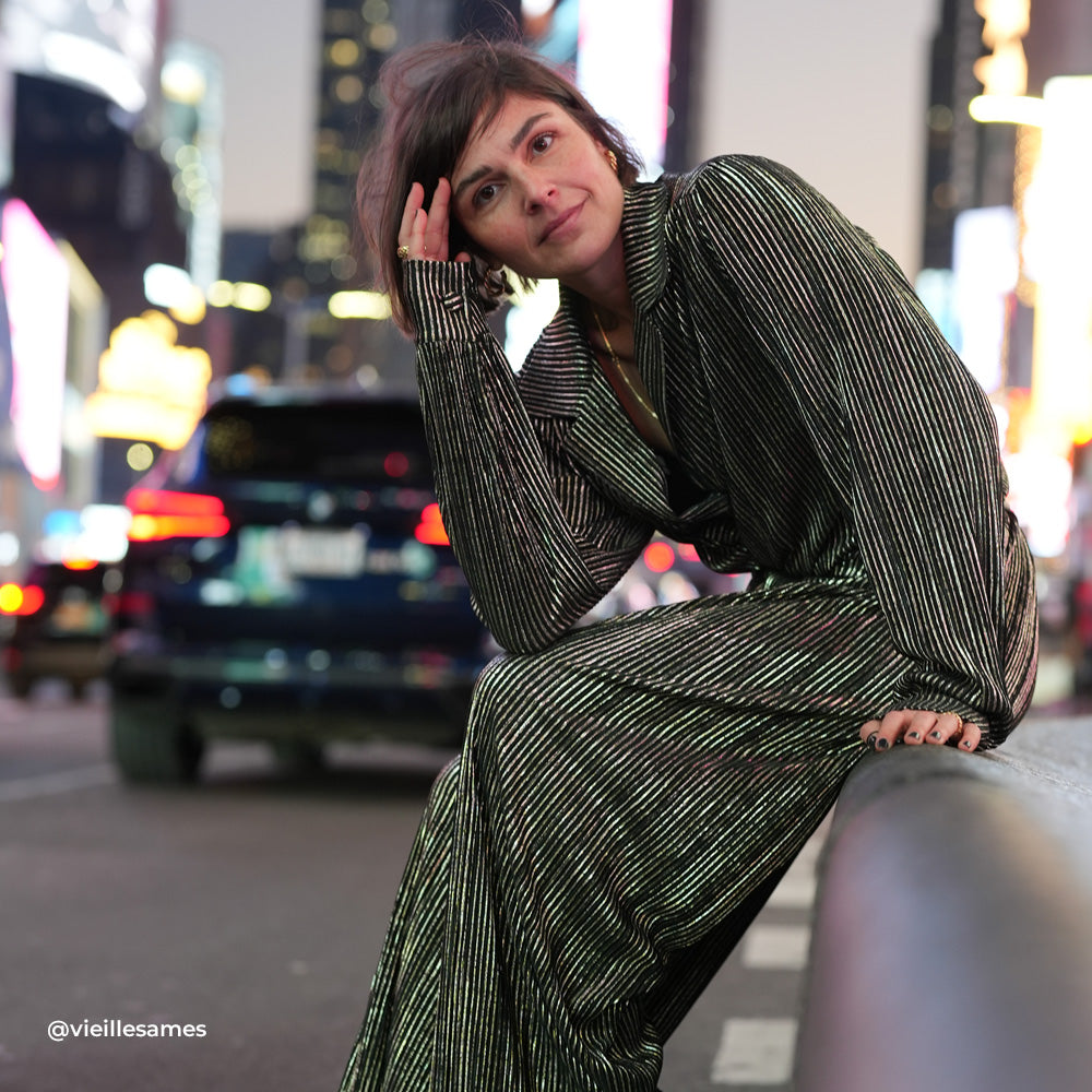 Tissu Plissé, Mono-stretch - Métallisé, Milafoil