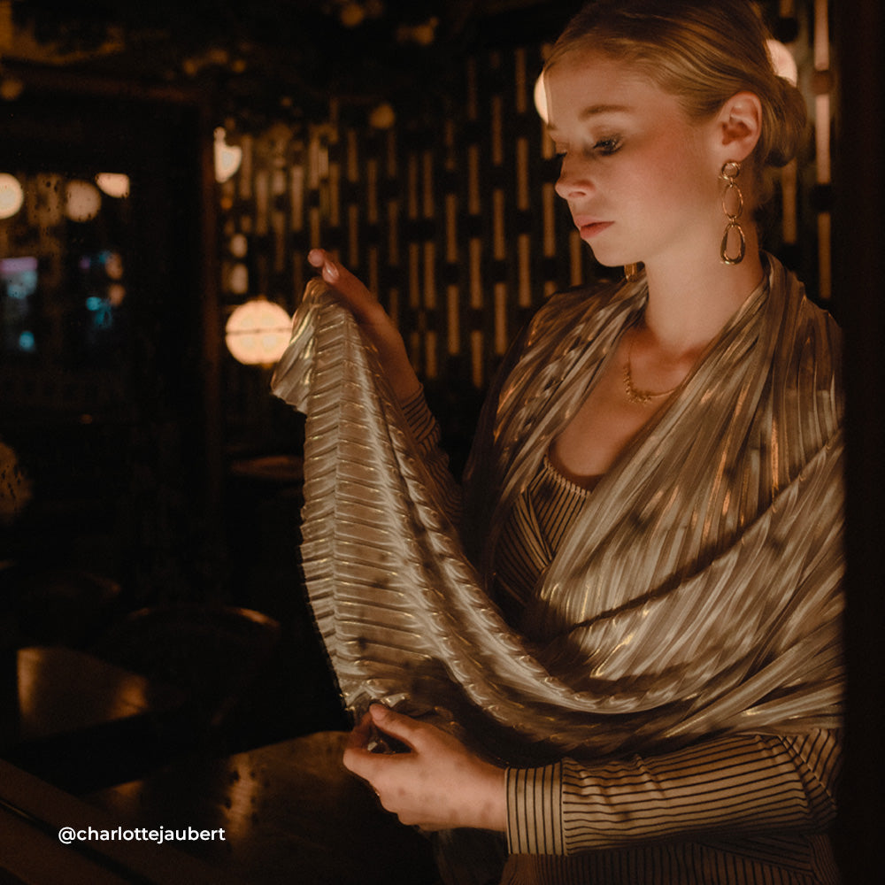 Tissu Plissé - Argent Divers col, Carpegna