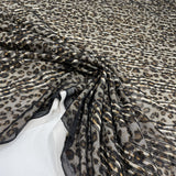 Tissu Tulle Brodé Stretch, Paillettes - Animalier, Léopardo