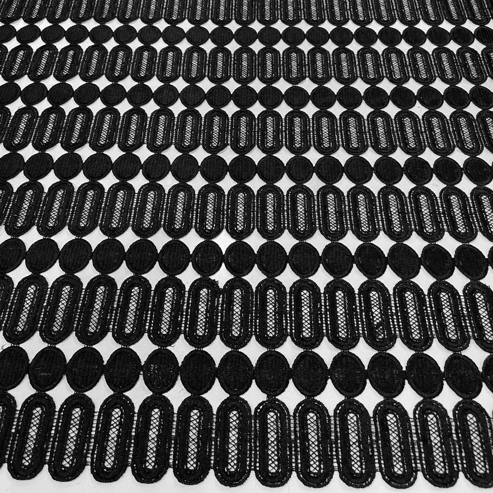 Guipure fabric - Black, Achille