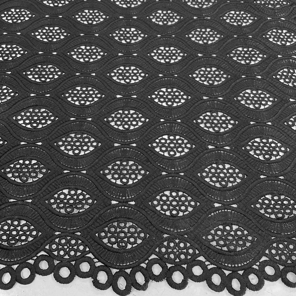 Tissu guipure - Noir, Reggio