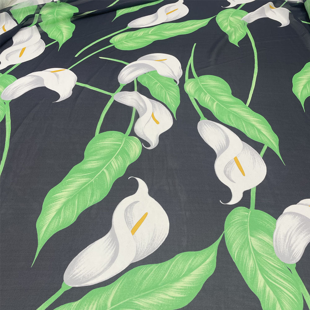 Tissu crêpe georgette, soie - Floral, Arum