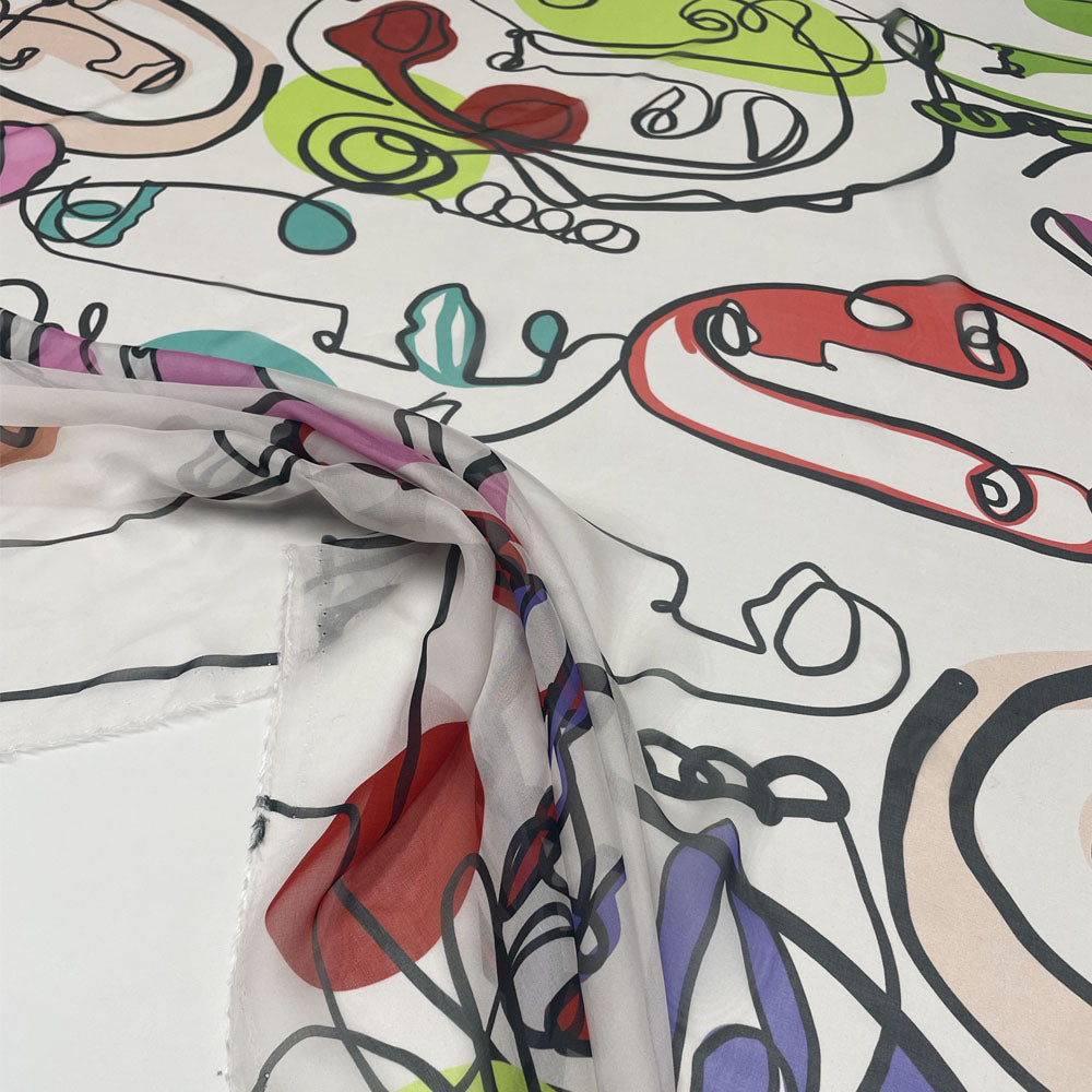 Tissu pongé, soie - Abstrait, Anonimo