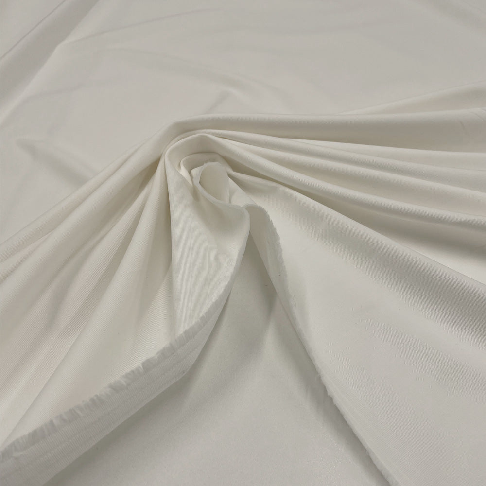 Tissu Gabardine Strech, Coton - Blanc, Bianca