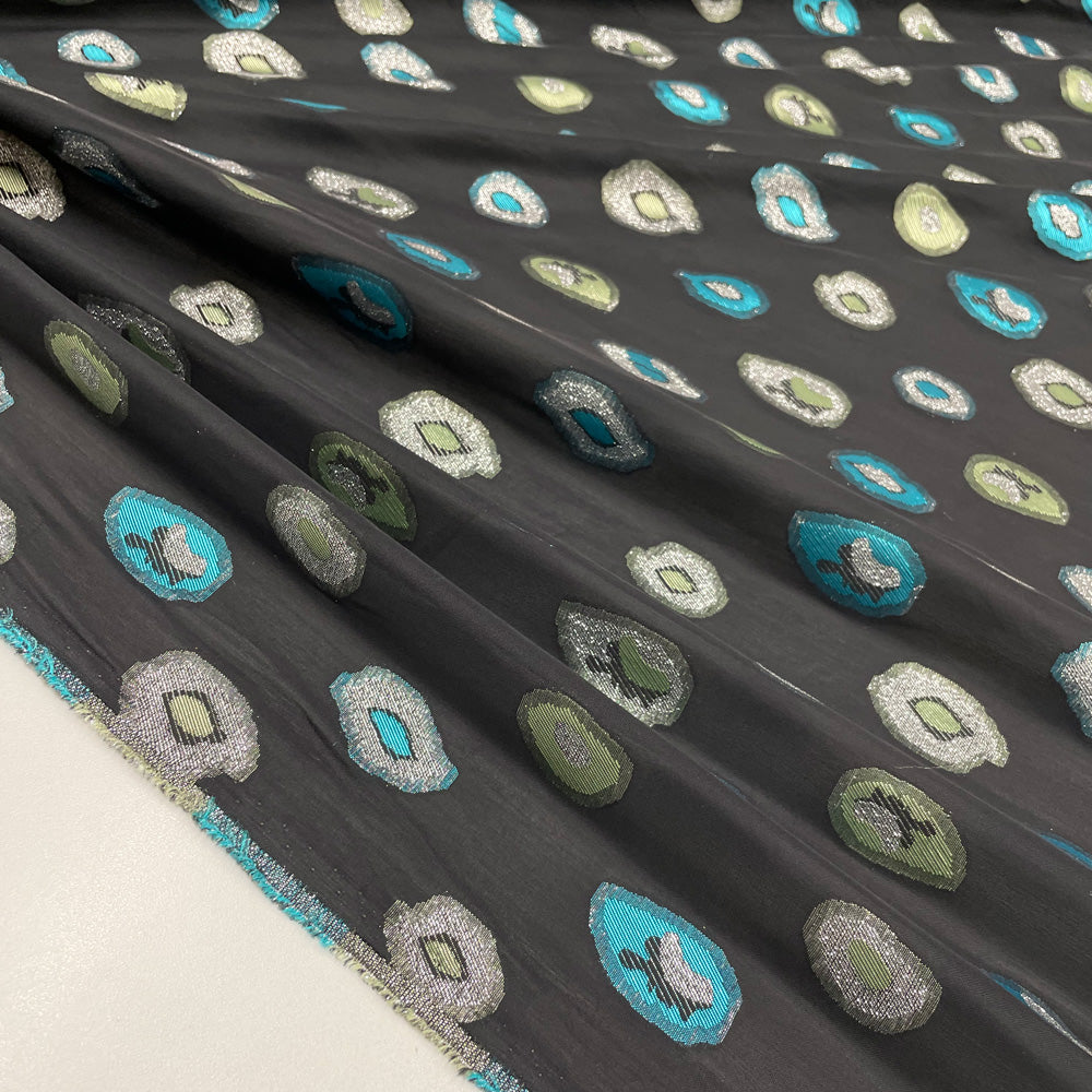 Tissu lancé découpé, viscose - Géométrique Pois, Concrete