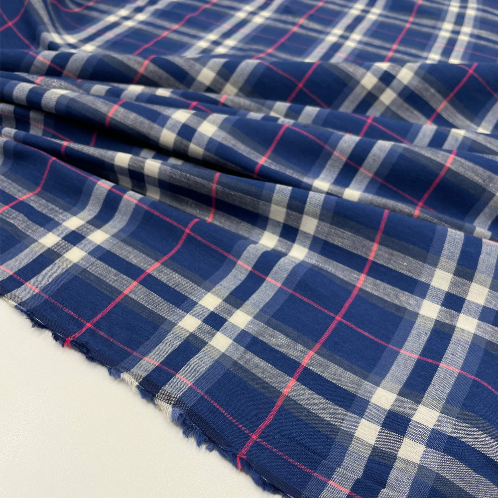 Tissu Stretch, Lin Viscose - Tartan, Abramo
